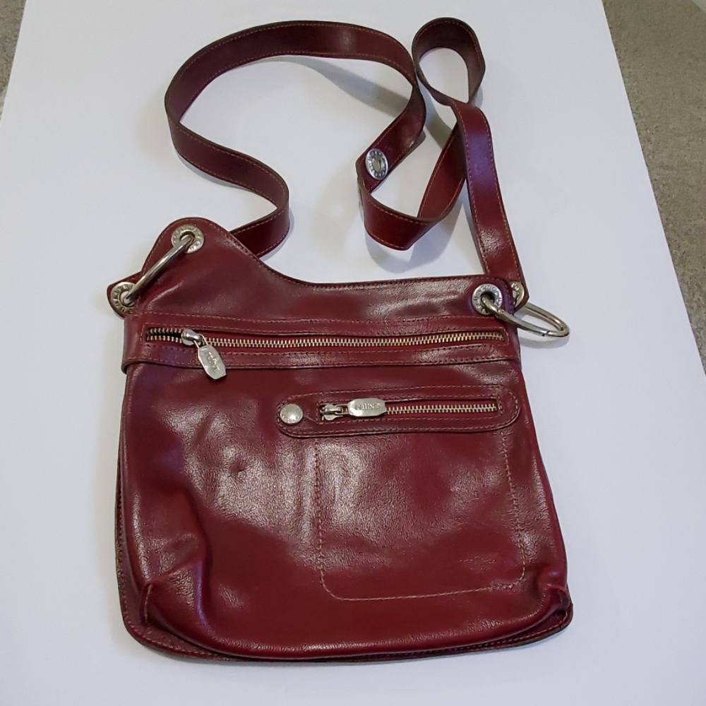 100% cow leather Prune crossbody
